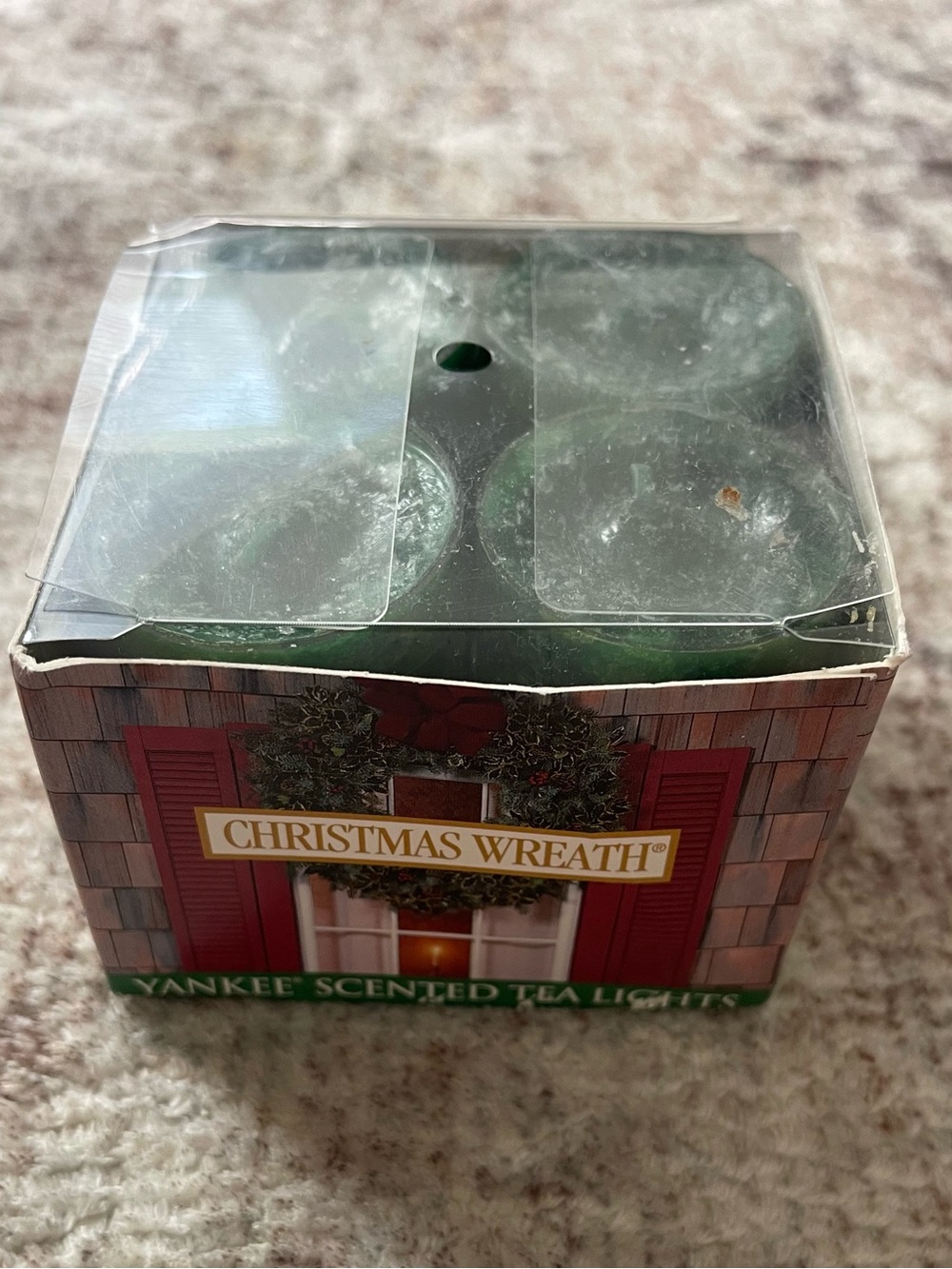 VTG Yankee Candle Retired Christmas Wreath Scented Votive Samplers 4 Pack Box NO